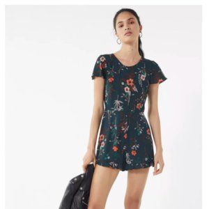 UO Floral Ruffle Hem Romper